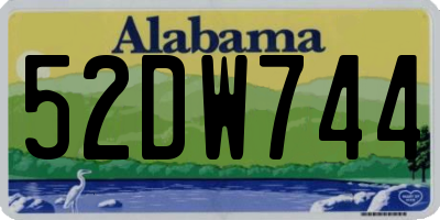 AL license plate 52DW744