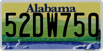 AL license plate 52DW750