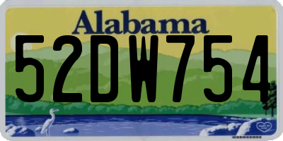 AL license plate 52DW754