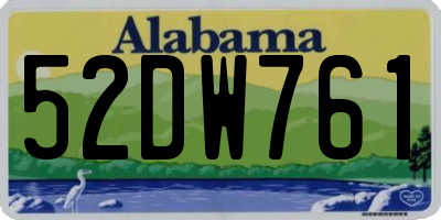 AL license plate 52DW761