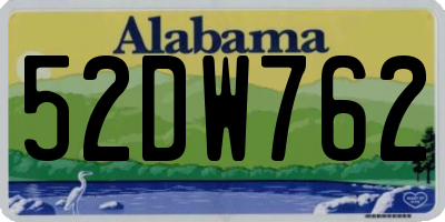 AL license plate 52DW762