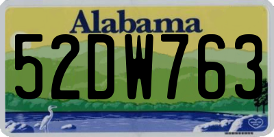 AL license plate 52DW763