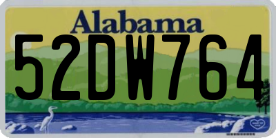 AL license plate 52DW764