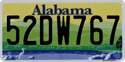AL license plate 52DW767