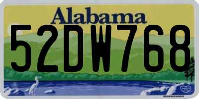 AL license plate 52DW768