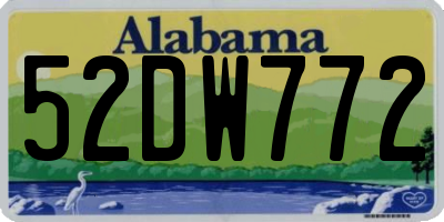 AL license plate 52DW772