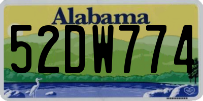AL license plate 52DW774