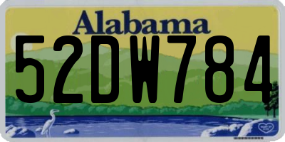 AL license plate 52DW784