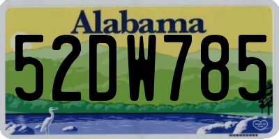 AL license plate 52DW785