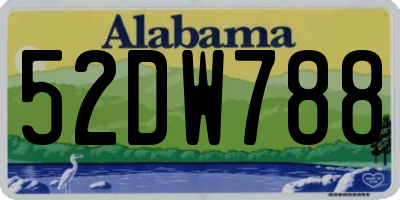 AL license plate 52DW788