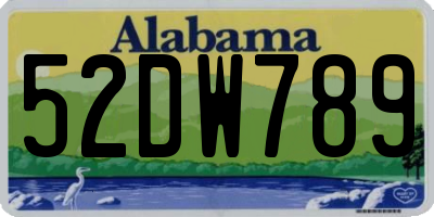 AL license plate 52DW789