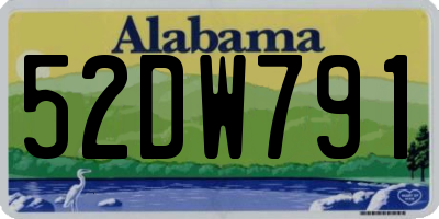 AL license plate 52DW791