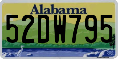 AL license plate 52DW795