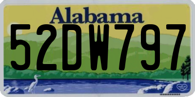 AL license plate 52DW797