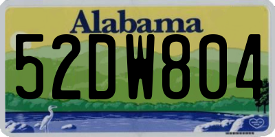 AL license plate 52DW804