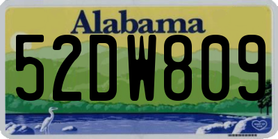 AL license plate 52DW809
