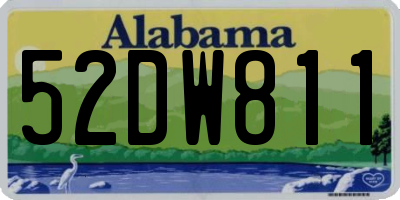 AL license plate 52DW811