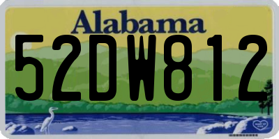AL license plate 52DW812