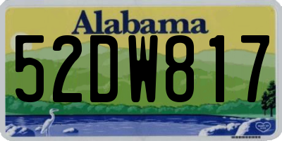 AL license plate 52DW817