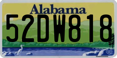 AL license plate 52DW818