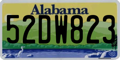 AL license plate 52DW823