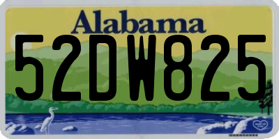 AL license plate 52DW825