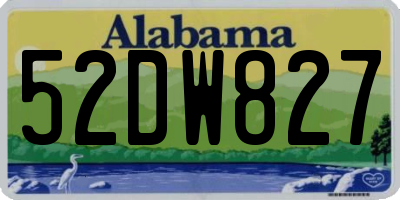 AL license plate 52DW827