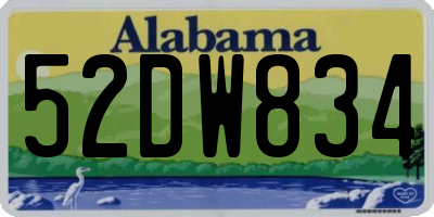 AL license plate 52DW834