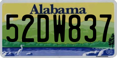 AL license plate 52DW837