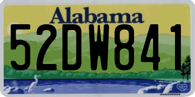 AL license plate 52DW841