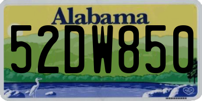 AL license plate 52DW850