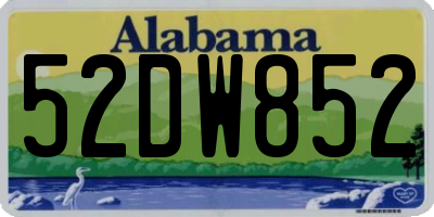 AL license plate 52DW852