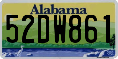 AL license plate 52DW861