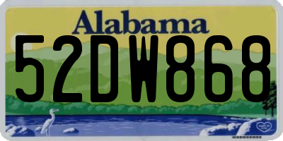AL license plate 52DW868