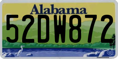 AL license plate 52DW872
