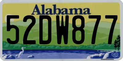 AL license plate 52DW877
