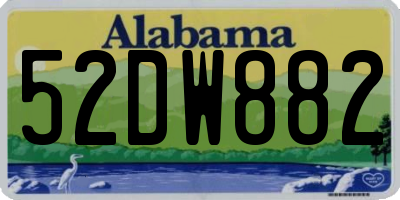 AL license plate 52DW882