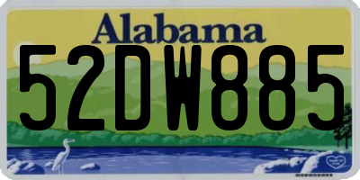 AL license plate 52DW885