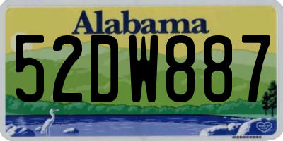 AL license plate 52DW887