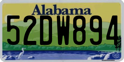 AL license plate 52DW894