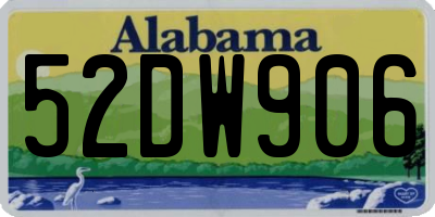 AL license plate 52DW906