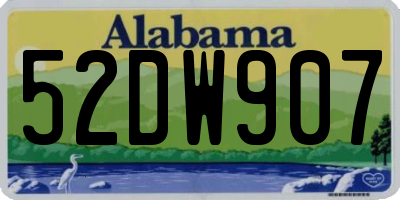 AL license plate 52DW907