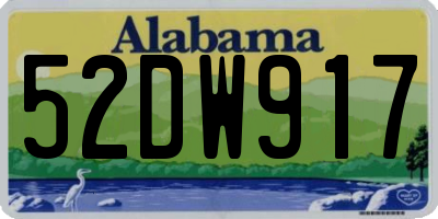 AL license plate 52DW917