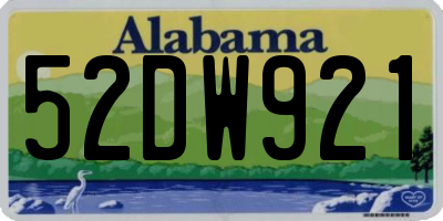 AL license plate 52DW921