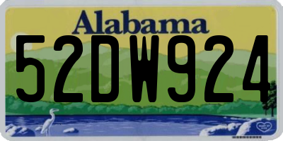 AL license plate 52DW924