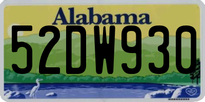 AL license plate 52DW930