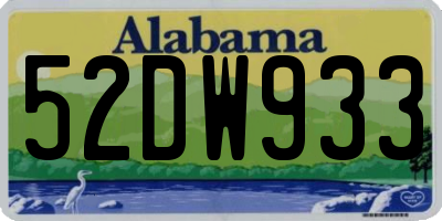 AL license plate 52DW933