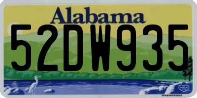 AL license plate 52DW935