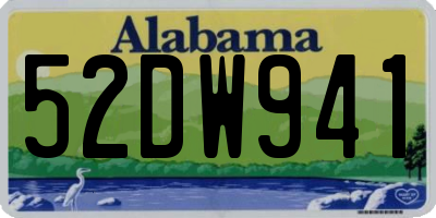 AL license plate 52DW941