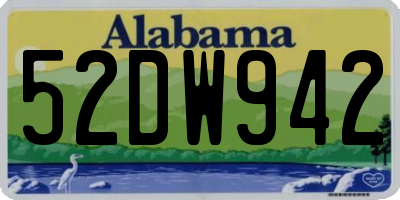 AL license plate 52DW942